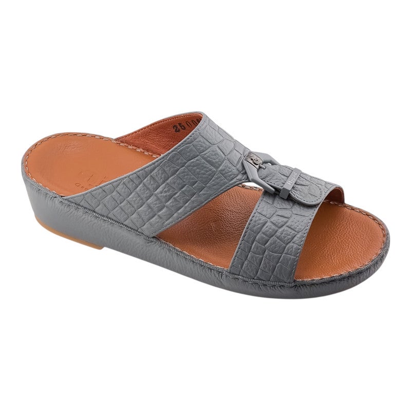 AJYAD Handmade Arabic Sandals For Men | Outdoor Mens Slippers | Everyday Flip Flops Open Toe | Arabic Genuine Shamwa Leather | New Design | Tan Footbed | Comfortable & LightWeight - Image 1